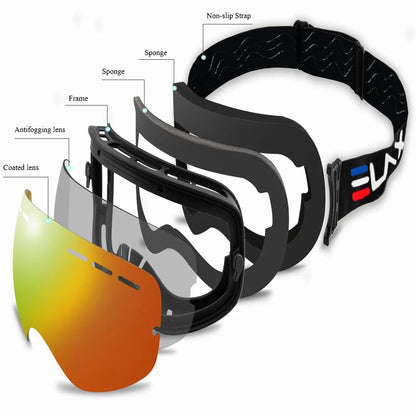 Double Lens Anti-Fog Ski Goggles Unisex