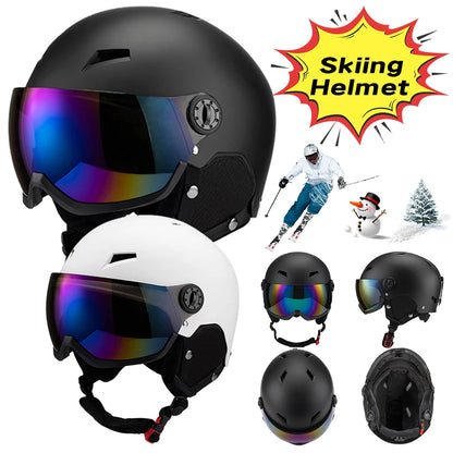 Ski Helmet  Anti-Fog Windproof Glasses Integrally Molded Women Men