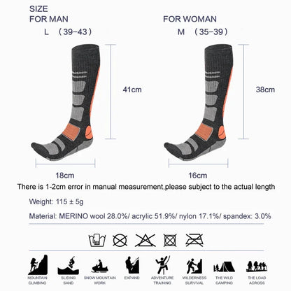 Thermal Ski Socks Unisex 2 pairs