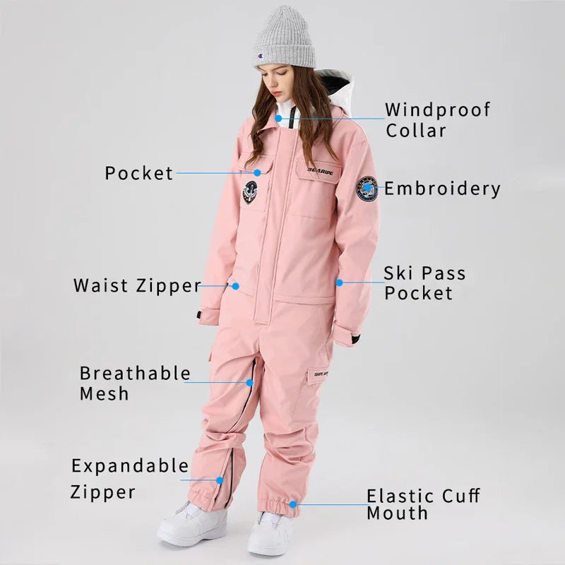 Ski Jumpsuit One Piece Snow Suits Waterproof