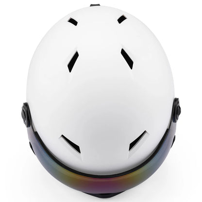 Ski Helmet with Ski Glasses Integrally Molded