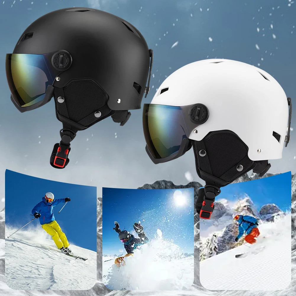 Ski Helmet  Anti-Fog Windproof Glasses Integrally Molded Women Men